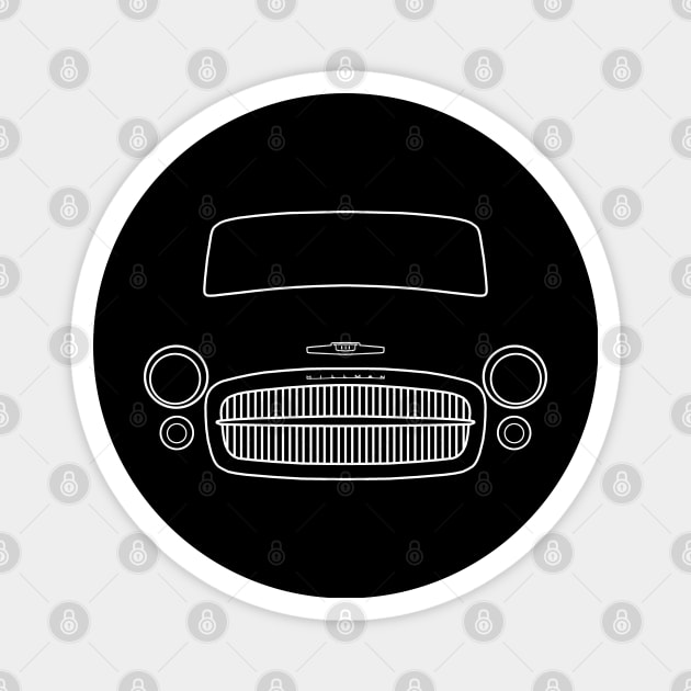 Hillman Minx classic 1950s British car white outline graphic Magnet by soitwouldseem